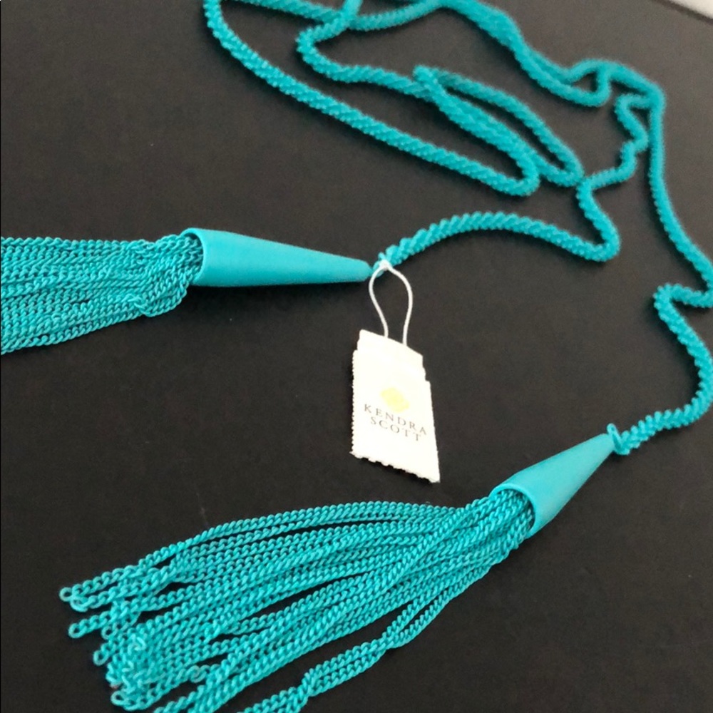 KENRA SCOTT TURQUOISE LARIAT NECKLACE WITH POUCH